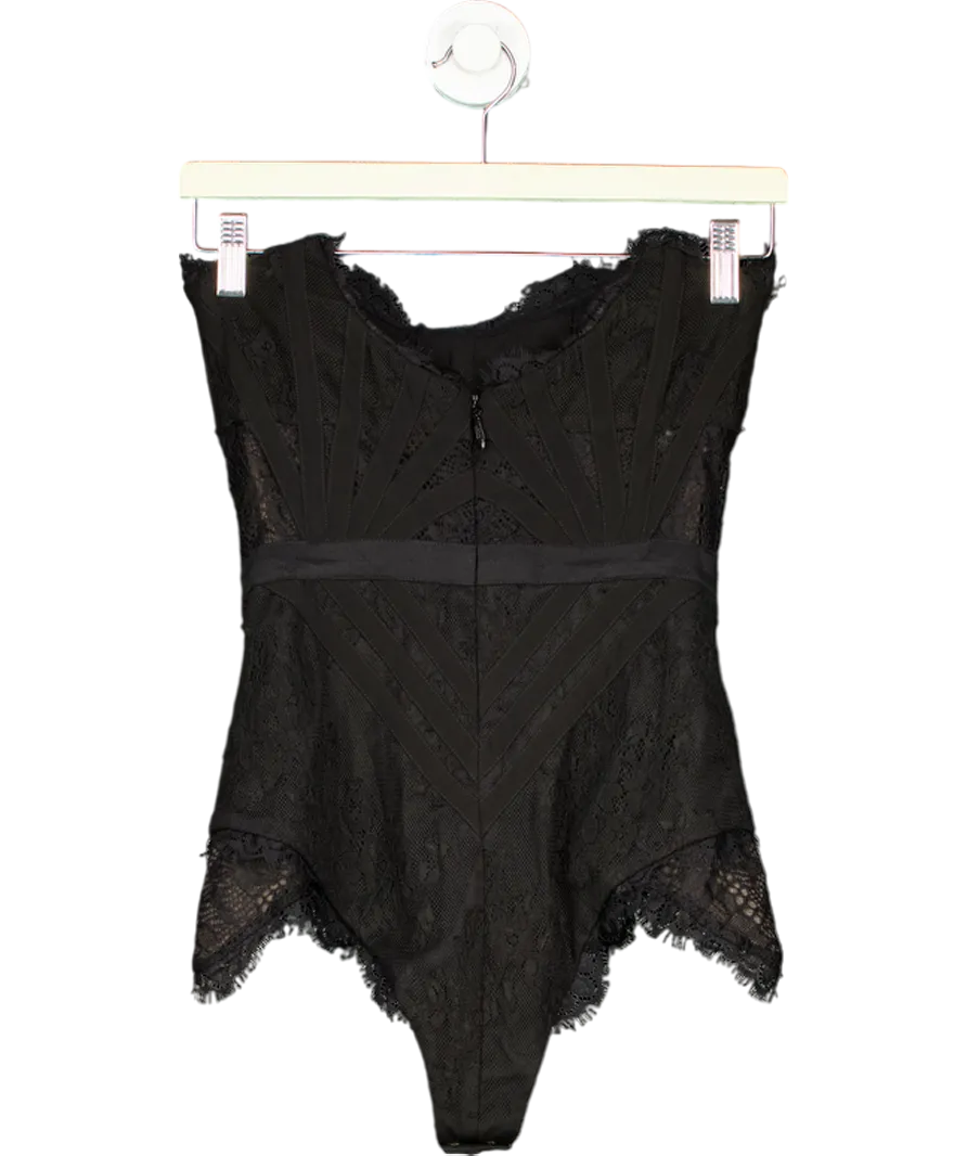 NBD Brad Strapless Lace Bodysuit Black UK XS