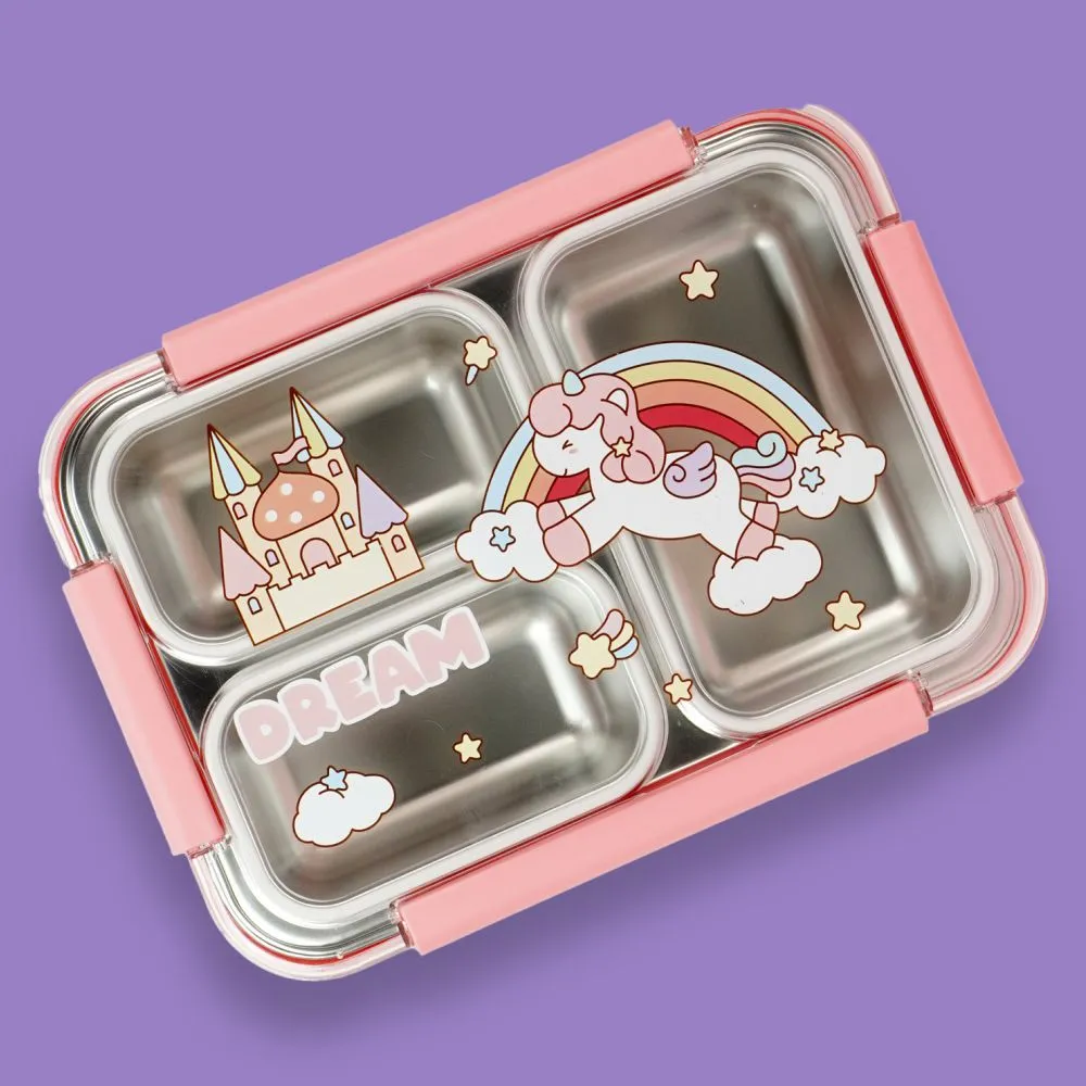 Princess Magic Pink Stainless Steel Kids Lunch Box