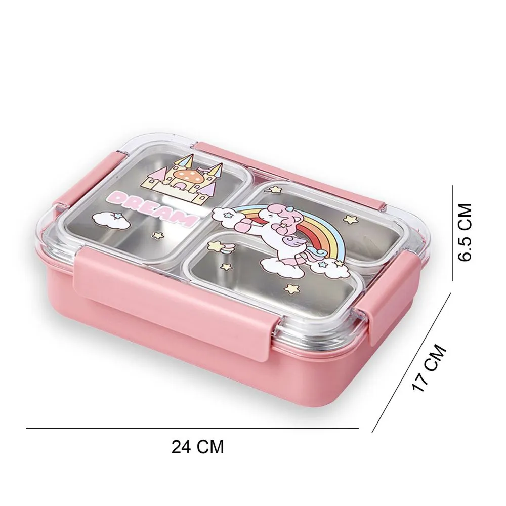 Princess Magic Pink Stainless Steel Kids Lunch Box