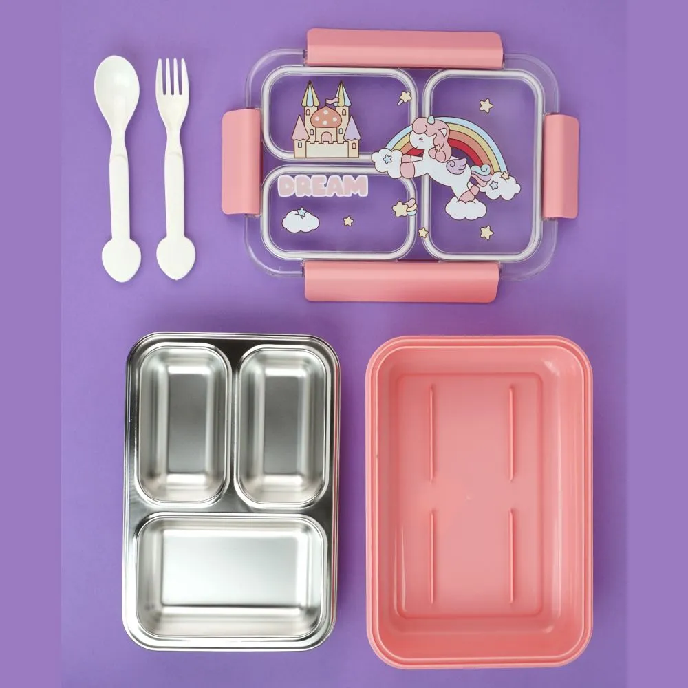 Princess Magic Pink Stainless Steel Kids Lunch Box