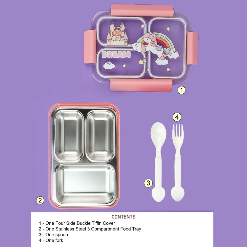 Princess Magic Pink Stainless Steel Kids Lunch Box